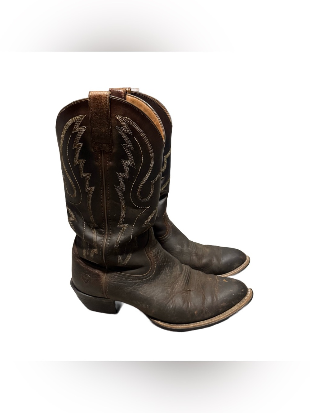 Ariat Men's Sport R Toe Western Boot Men's 10 D Brown Leather Cowboy Workwear - Picture 2 of 6